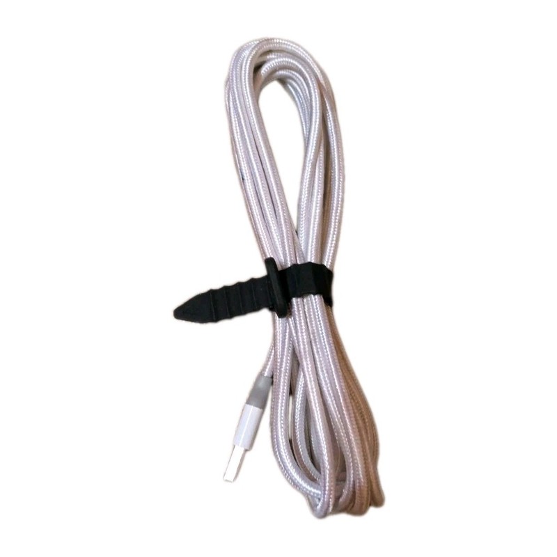 24/7 Life by 7-Eleven Braided USB iphone Charging Cable – White with Strap