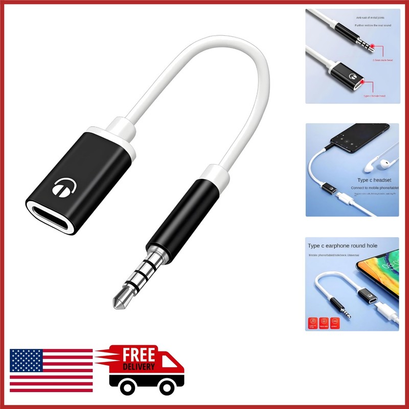 USB C to 3.5mm Audio Adapter for Smartphone Laptop Tablet MP3 Devices