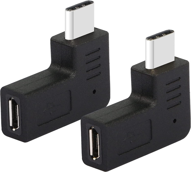 Right Angle USB C to Micro USB Adapter, 90 Degree Type C Male to Micro gallery