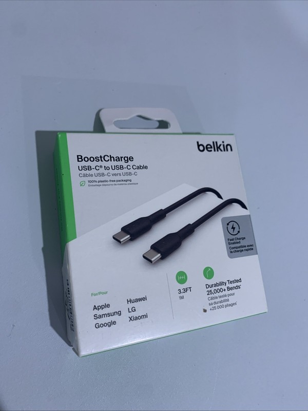 Belkin USB-C to USB-C Fast Charge Cable 3.3ft for Multiple Devices – Black