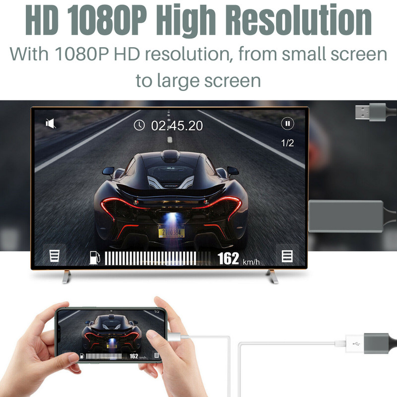 3FT 1080P HDMI Mirroring Cable Phone to TV HDTV Adapter for iPhone iPad Android gallery