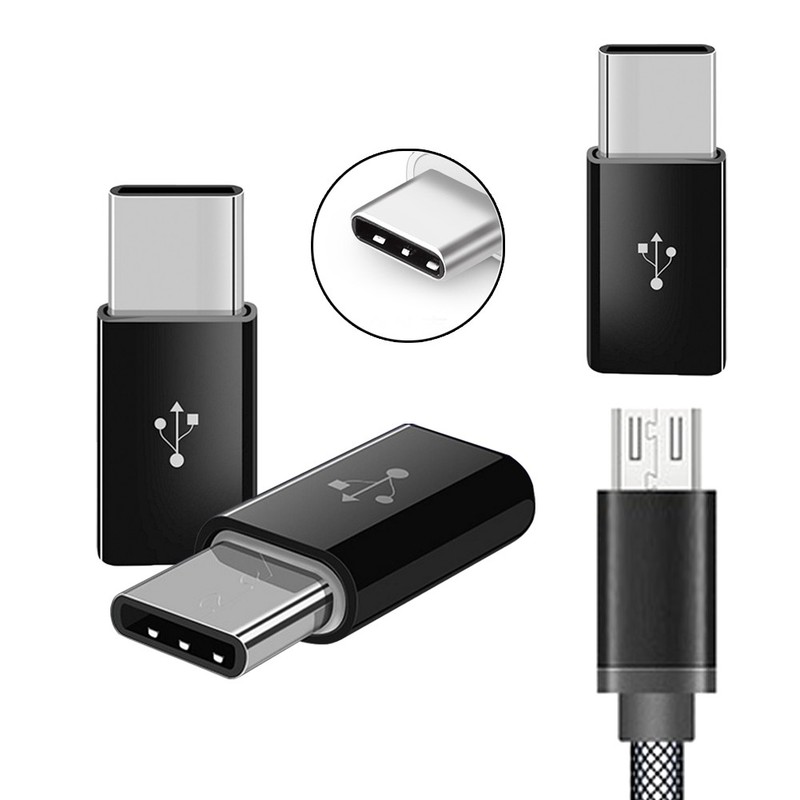 5-100 PCS Micro USB to Type-C Adapter 24mm Converter for Charging & Data Sync
