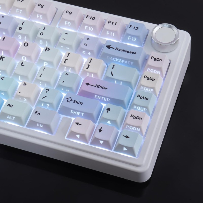 Sunzit Dreamy Purple Keycaps,132 Keys PBT Custom Side Print Keycaps,Cherry Pr... gallery