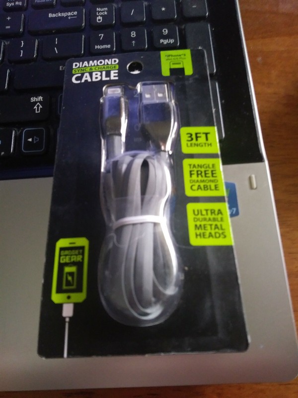 Gadget Gear Iphone 5 & 6/6SCharge / Sync Cable Cord 3ft New GREY