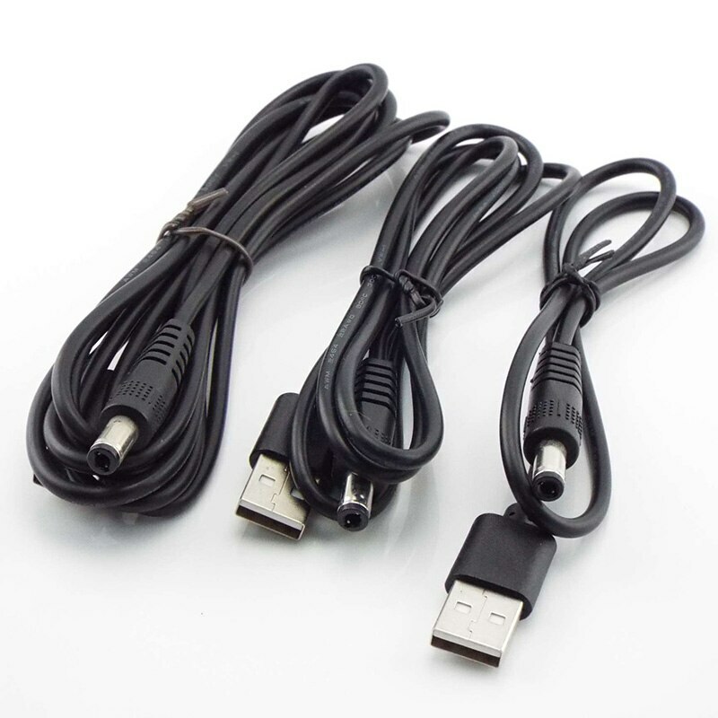 1pcs USB A Male to 2.5mm-5.5mm Connector DC Charger Power Supply Adapter Cords gallery