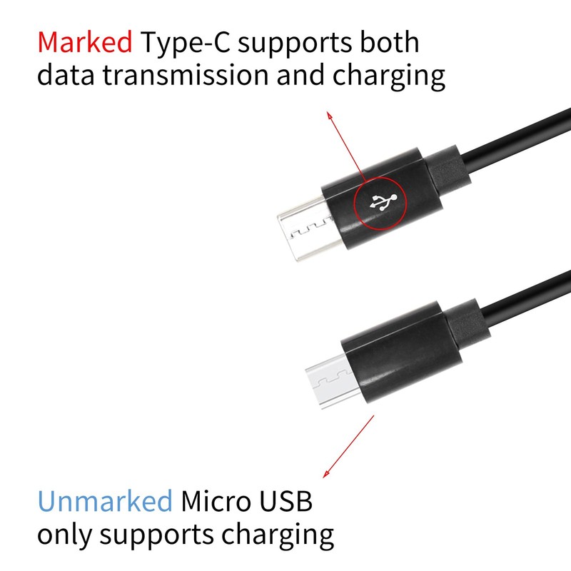 1Ft Multi Charging Cable, 2 in 1 USB 2.0 A to USB Type C and Micro USB Chargi... gallery