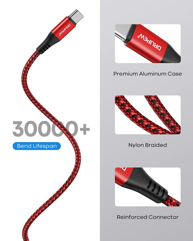 USB Type C Cable 3A Fast Charging(3ft 4Pack), 3 feet, Red+Grey+Blue+White gallery