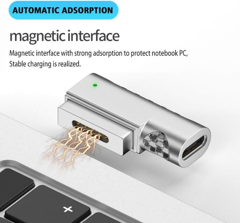 Magnetic USB C Adapter - 90 Degree 100W Fast Charger for MacBook Pro & Air gallery