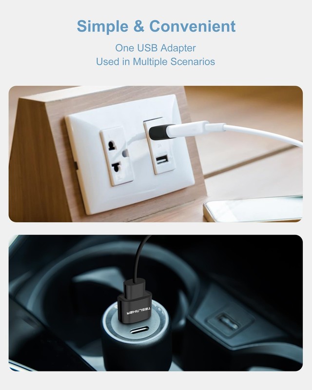 4 Pack USB to USB-C Adapter Type-C Female to USB-A Male 2.0 Converter Block gallery