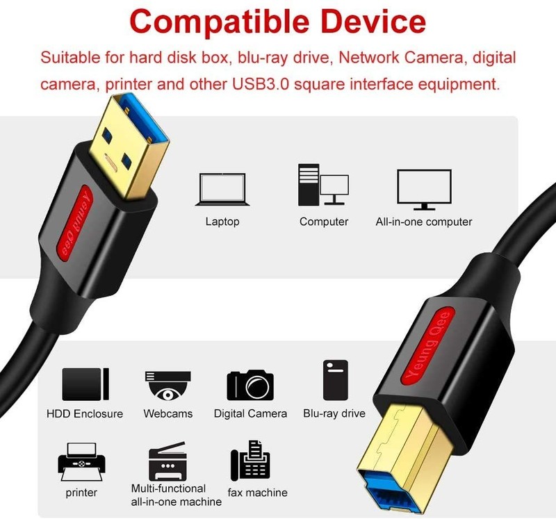 USB 3.0 Cable A Male to B Male 12 ftSuperspeed USB 3.0 Type A to B Male Cable gallery