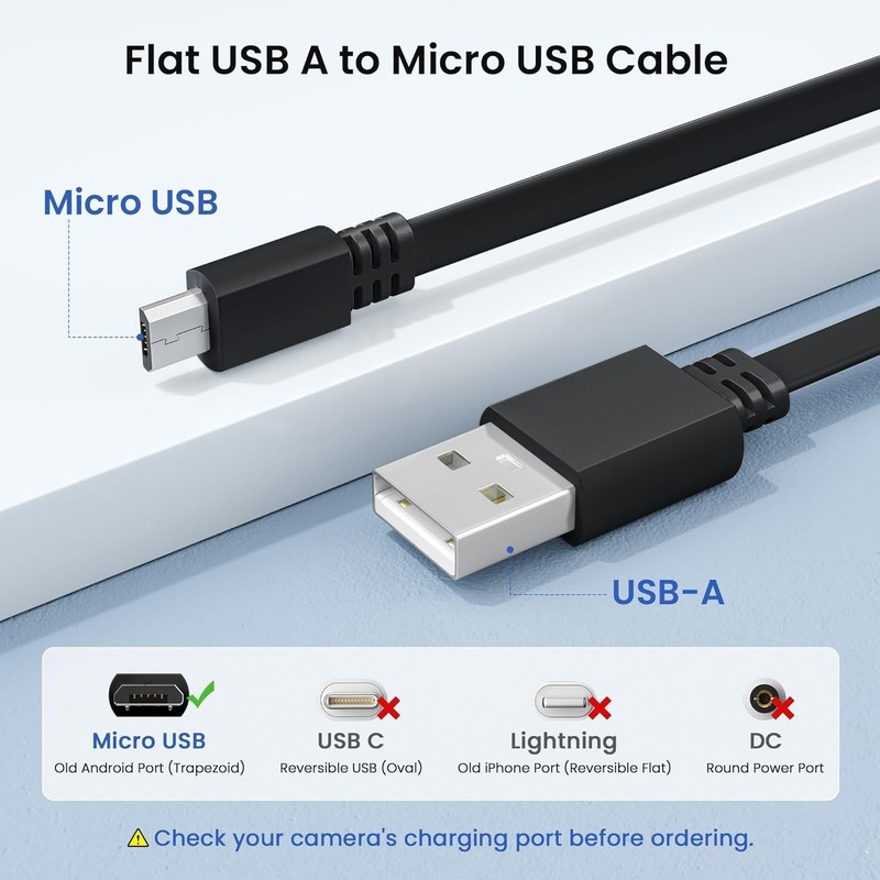 USB to Micro USB Extension Cable 30FT 2Pack,Extra Long Flat Charging Power Exten gallery