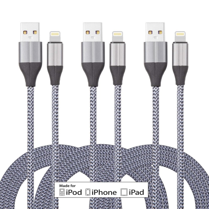 iPhone Charger Lightning Cable (3 Pack 10 Foot), [MFi Certified] 10 Feet Nylo... gallery