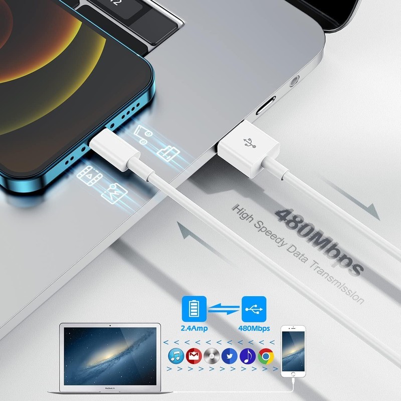 3-PACK USB Data Fast Charger Cable Cord For Apple iPhone 5 6 7 8 X 11 12 13 MAX gallery