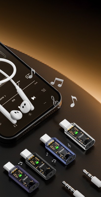 TRON USB-C to 3.5mm Audio Adapter, Voice Calls Gaming 40mW Output gallery