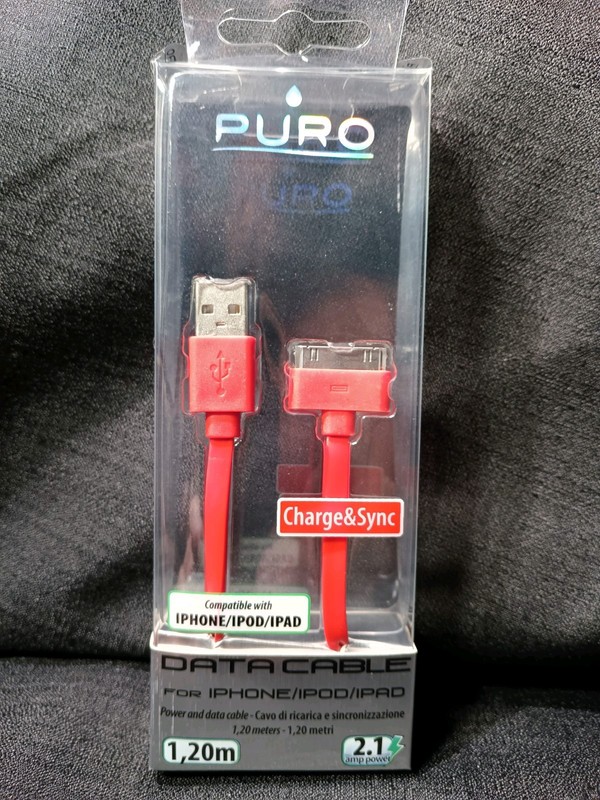 NEW BULK CASE 90 COUNT OF PURO DATA CABLE FOR IPHONE-IPOD-POD 4 FT 2.1 AMP POWER gallery
