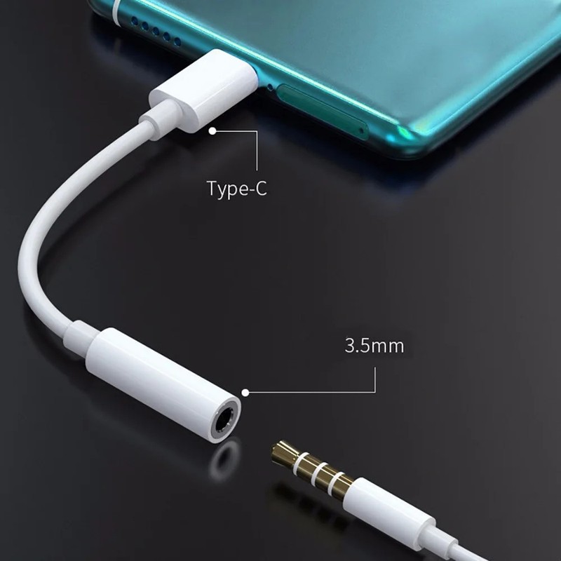 2x USB C To 3.5mm Jack Earphone AUX Audio Adapter Cable for Smartphones Samsung gallery