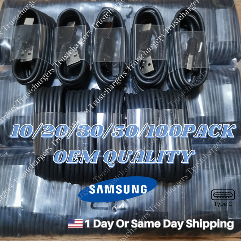 1-100X Wholesale Bulk Type C Charger Cable USB C Fast Charging Cord For Samsung