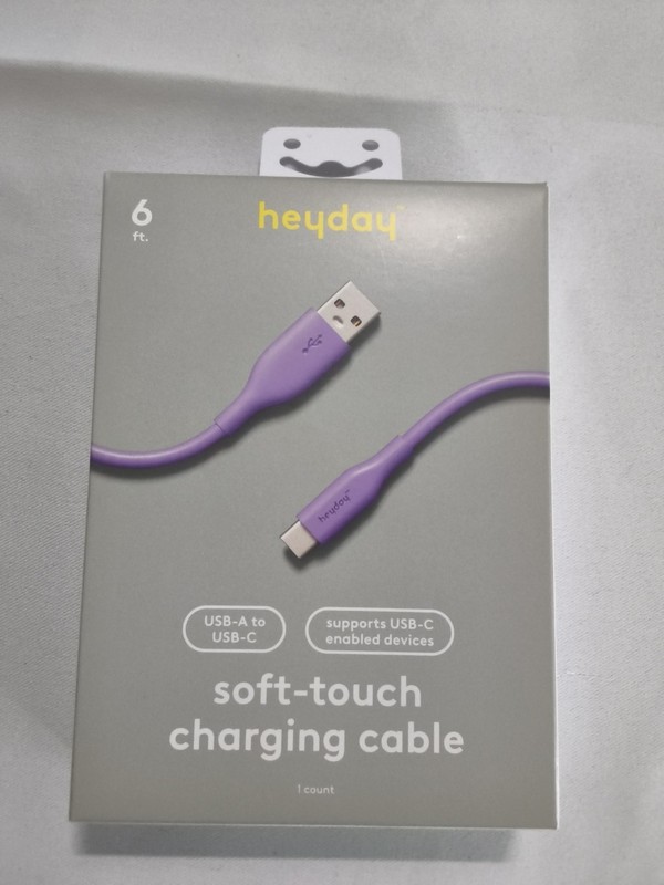 New Heyday 6ft USB-A to USB-C Cable Soft Touch-Purple. A11 gallery