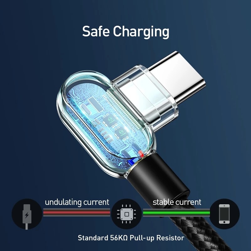MCDODO 90° USB Type C USB C Fast Charger Cable Data Cord For Samsung Huawei OPPO gallery