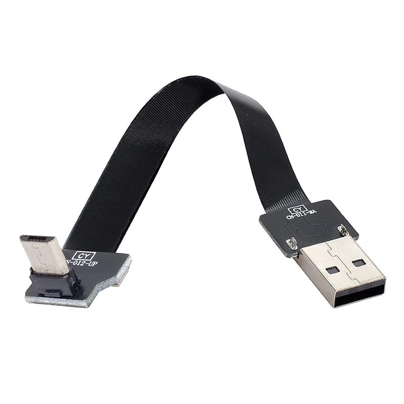 Micro USB Flat Cable USB 2.0 Male to Micro USB Male 90 Degree UP Angled Ribbo... gallery