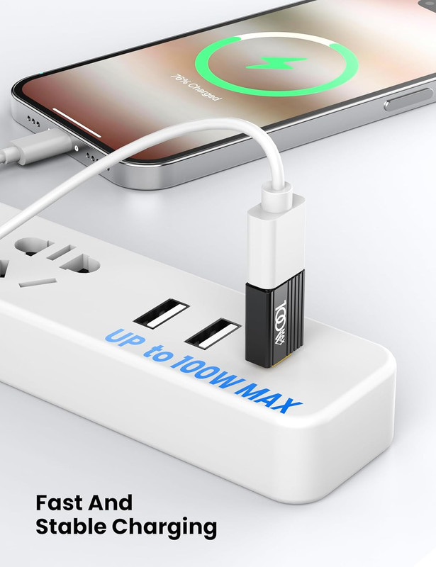 10-Pack 100W USB to USB C Adapter,Usbc Male to a Female OTG Adapter High Speed D gallery