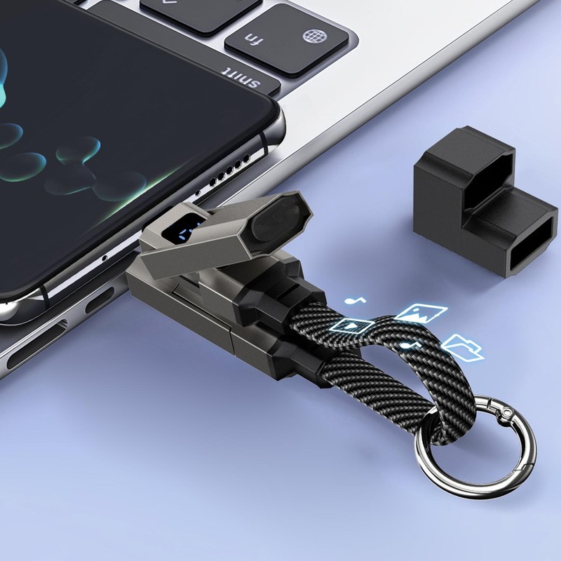 65W 4 in 1 Digital Display Super Fast Charging Keychain Data Cable Intelligent gallery