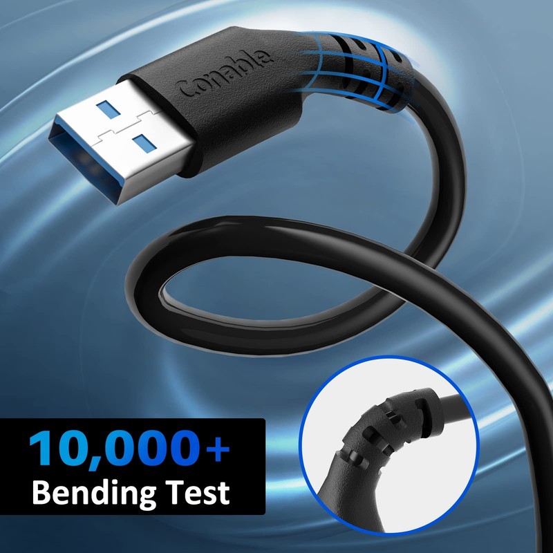 3-Pack USB 3.0 Male to Male Cable 6ft Data Transfer Cord with Cable Ties gallery