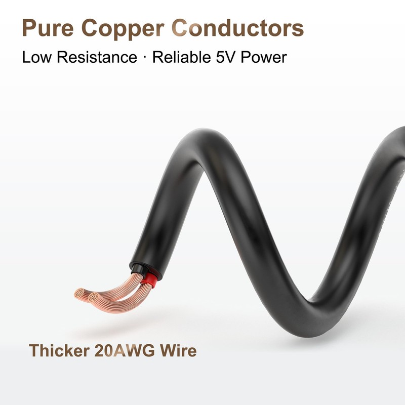 USB-C Power Pigtail Cable to Bare Wire, 20AWG 1M/3.3FT DIY Low Voltage Power ... gallery