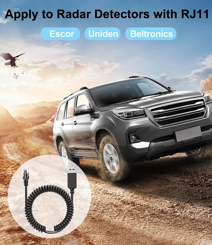 Radar Detector Cable,USB to RJ11 Plug Cable,Replacement Power Cable for Radar... gallery