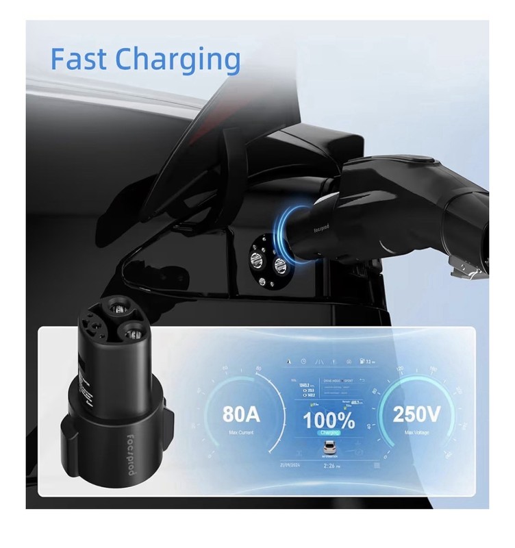 FOCSPROD J1772 to Tesla Charger Adapter, Max 80A 250V Fast Charging J1772 to ... gallery