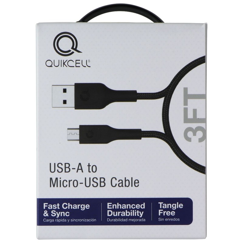 Quikcell 3ft USB-A to Micro-USB Cable – Black