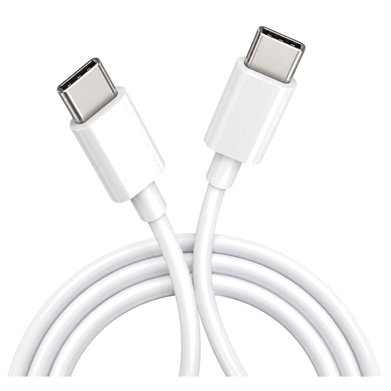 USB C Cable 2M 60W Fast Charging 20V 3A Charger Cord White