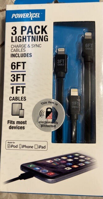 1 PC 3 Pack In Each Lightning Charge & Sync Cables 6ft, 3ft, 1ft IPhone