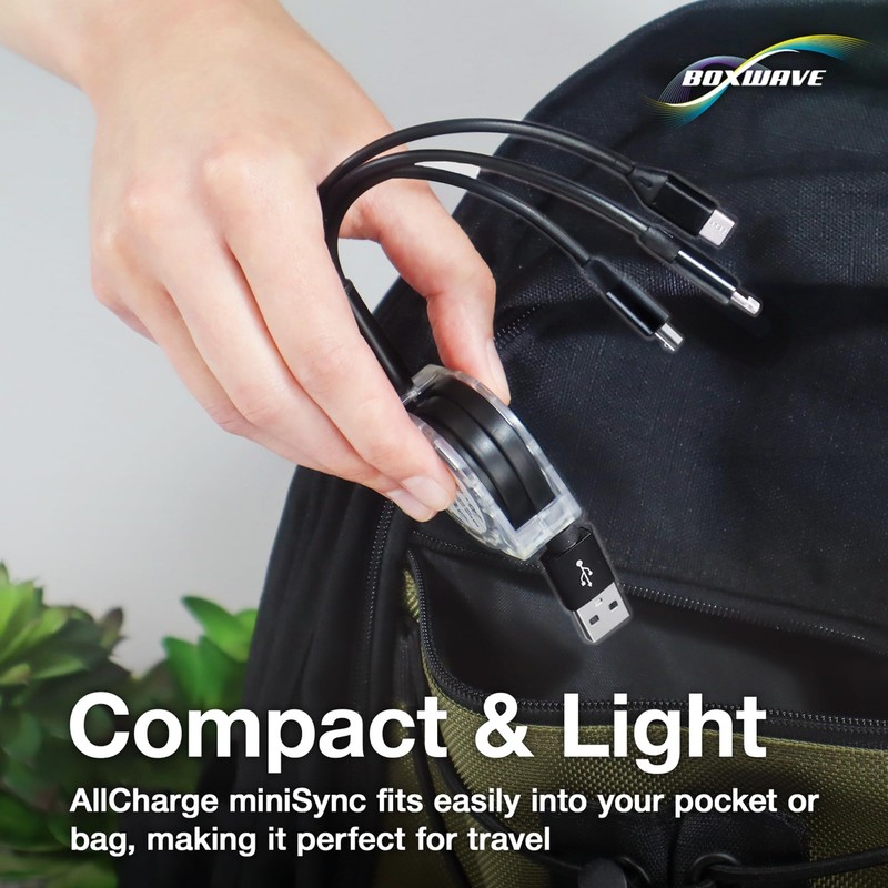 USB Cable Retractable Portable Charging Cord Black Compact Sync Cable gallery