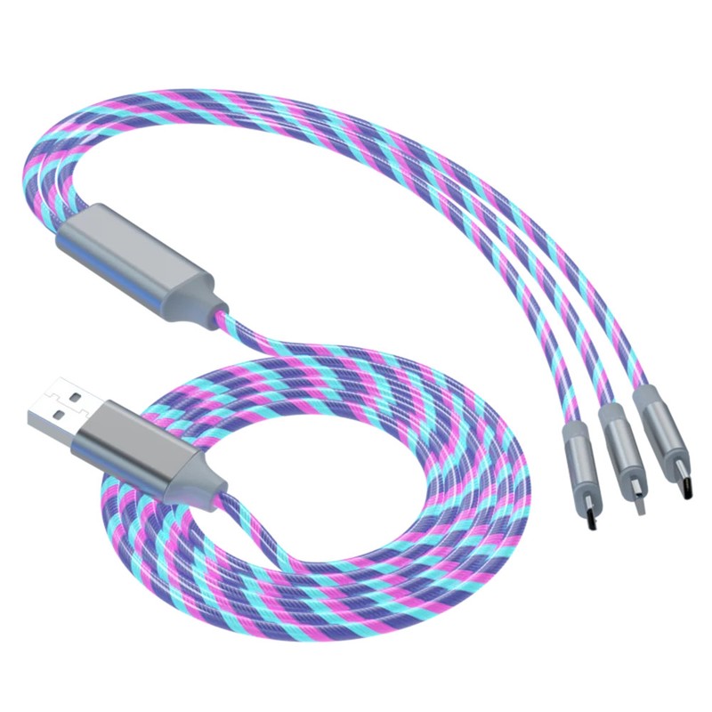 3 in 1 USB Cable for iPhone Fast Charger Charging Cable For Android phone type c