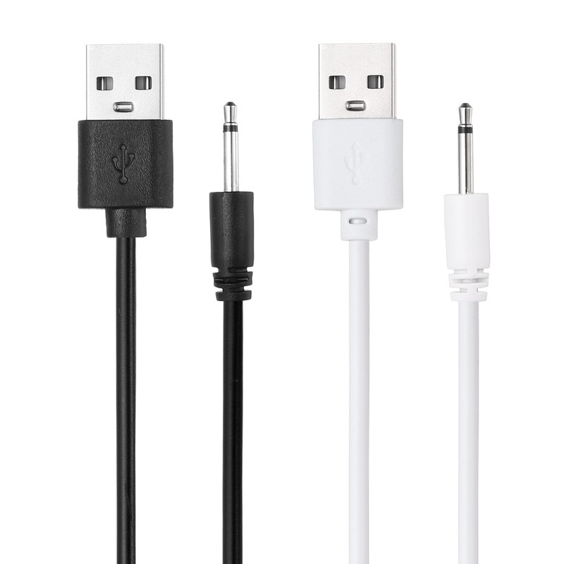 2Pcs 2.6FT DC Charging Cable, USB to DC Power Cable 2.5mm l 14mm, Black/White