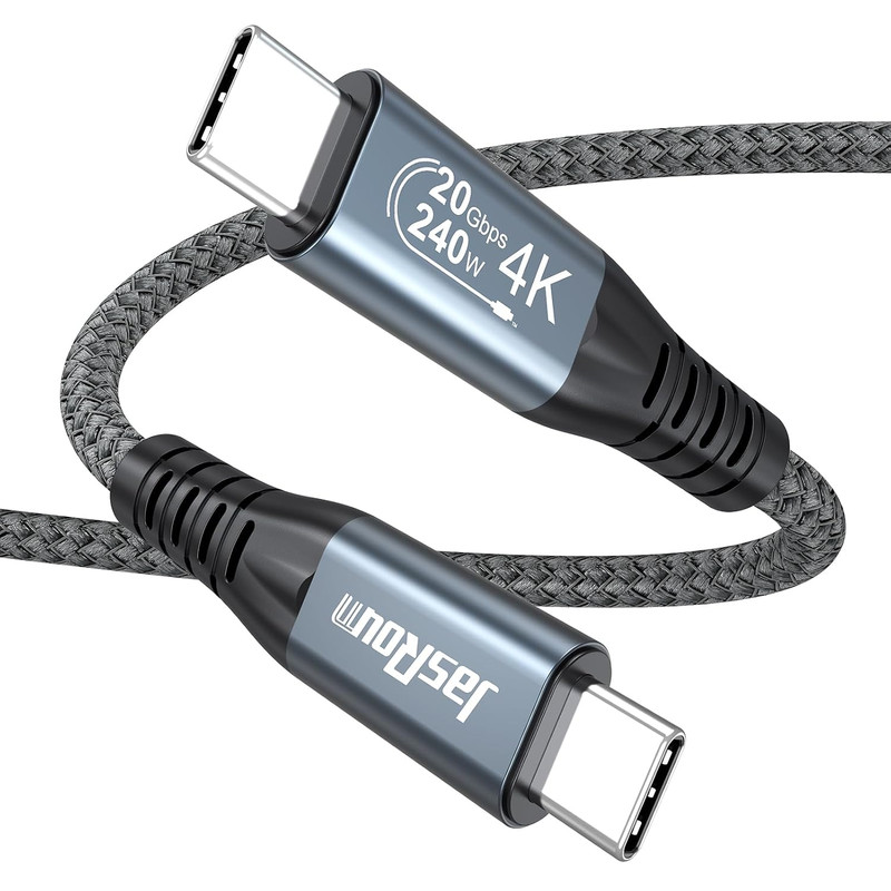 USB C Data Cable 3ft High Speed 20Gbps 240W Charging 4K@60Hz Braided for Laptops