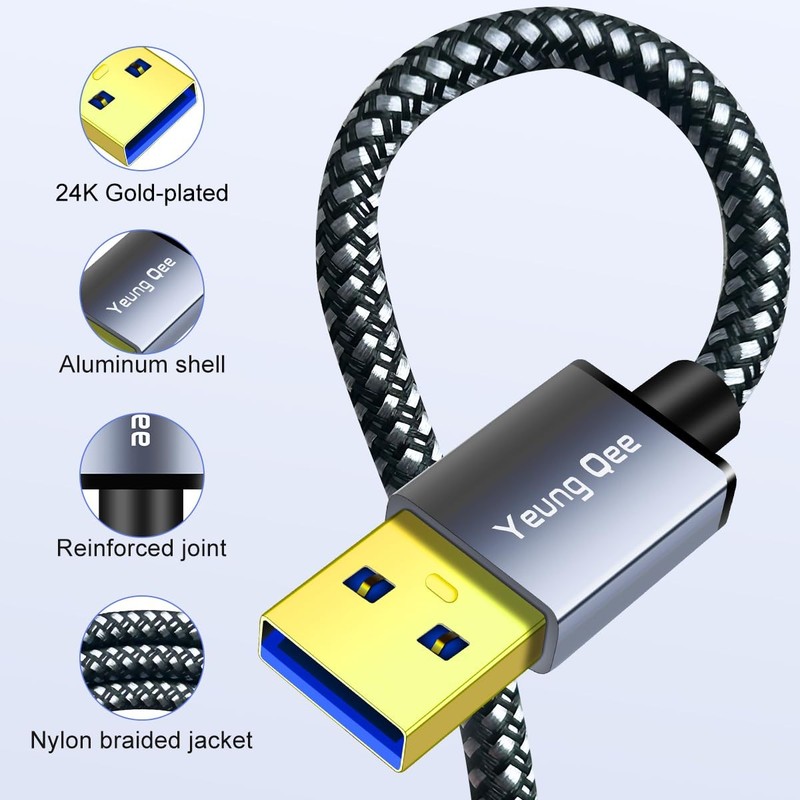 USB 3.0 A to A Male Cable 15 FT 5M Double End Cord Data Transfer Hard Drive gallery