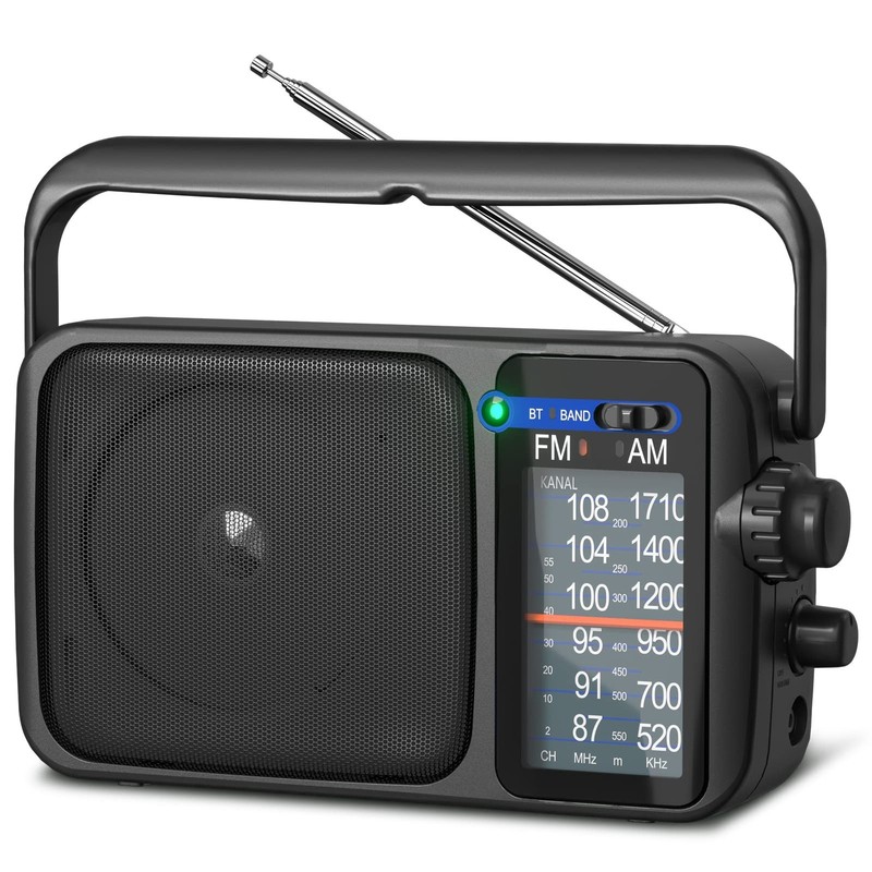 AM FM Radio with Best Reception,Bluetooth Portable AM FM Transistor,Battery O…