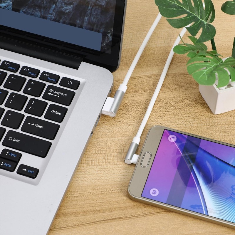 1M USB Micro Cable 90 Degree Data Charger Cord Right Angle 2.4A Braided gallery