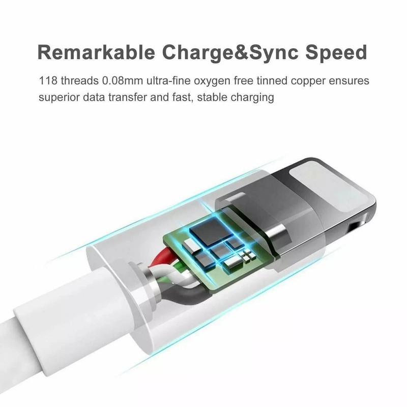 Foxconn 100X USB charging cable suitable for Apple iPhone 13 Pro Max, 12 11,X 8 gallery