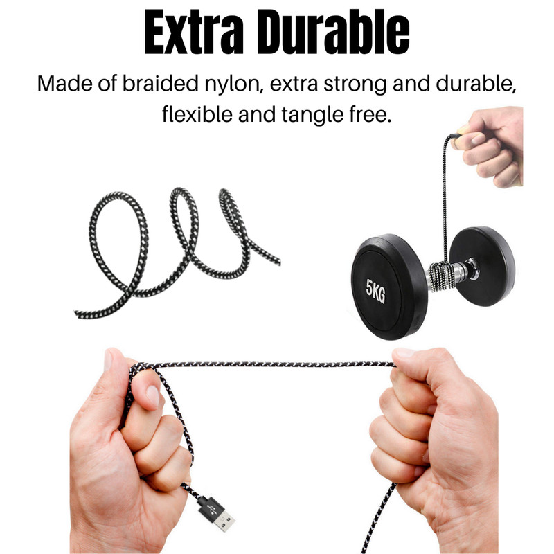 1/2/3Pack 10Ft Micro USB Charger Cable For Samsung Android Google Charging Cord gallery