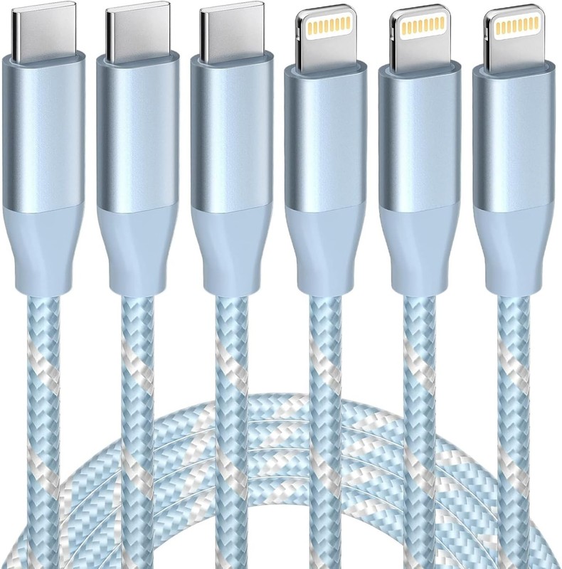 USB C to Lightning Cable 3 Pack 6FT Apple MFi Certified iPhone Fast Charger Fast