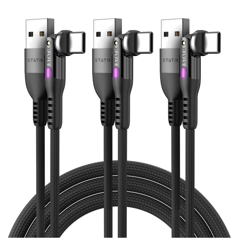 Right Angle USB C Cable 3-Pack by PowerPivot