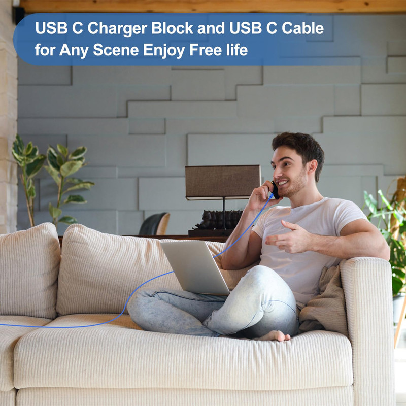 Iphone 17 16 15 Fast Charger and 10Ft Type C to C Cable Cord Long, 20W USB C gallery
