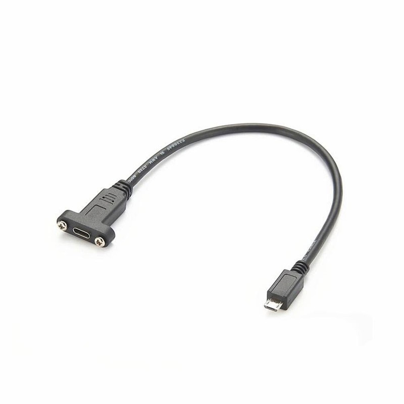 30cm MicroB To USB 3.1 TypeC Female Panel Mount Screw Locking Cable Cord gallery