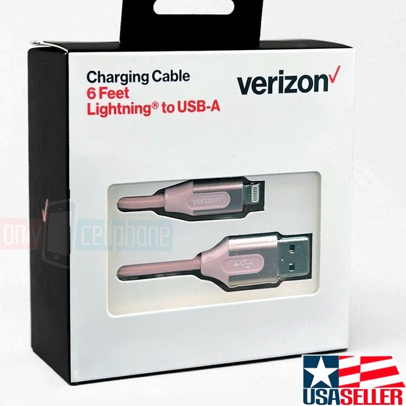 Verizon Pink Braided 6FT USB to 9-pin Charge Data Cable