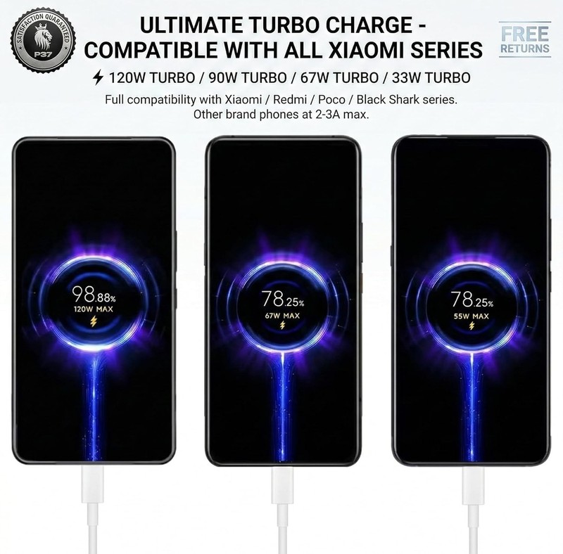 Superior 6A USB-C Turbo Charging Cable for Xiaomi - 1M, 480 Mbps Transfer gallery