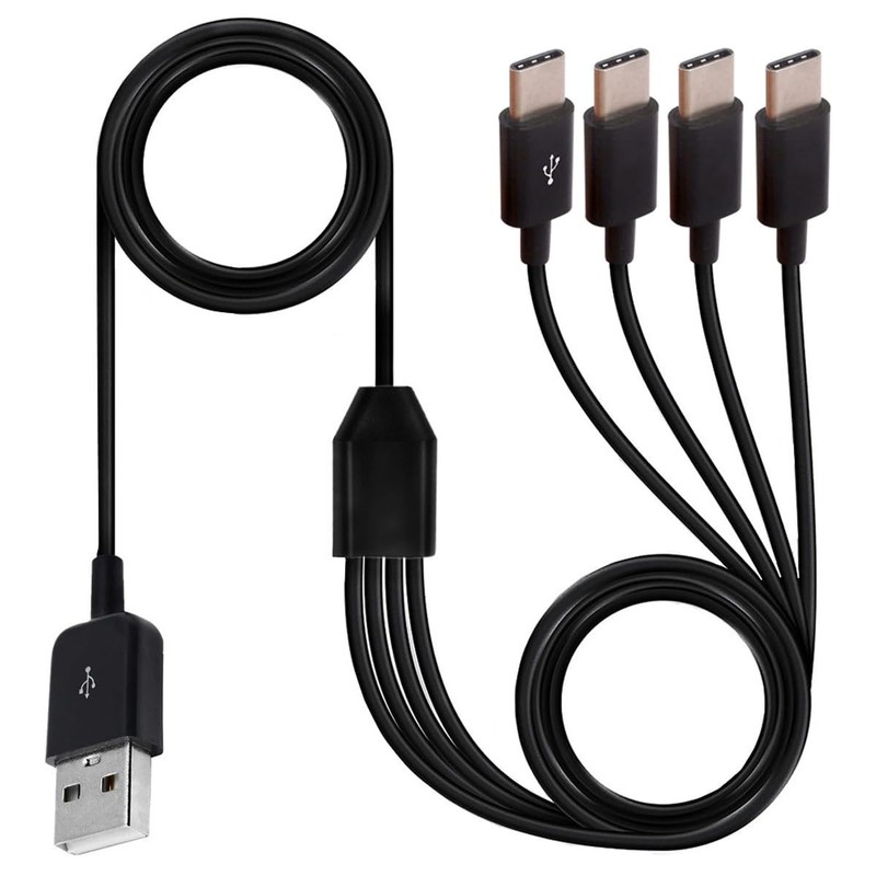 Multi 4 in 1 USB C Splitter Y Cable (1.5meter/5 Feet)