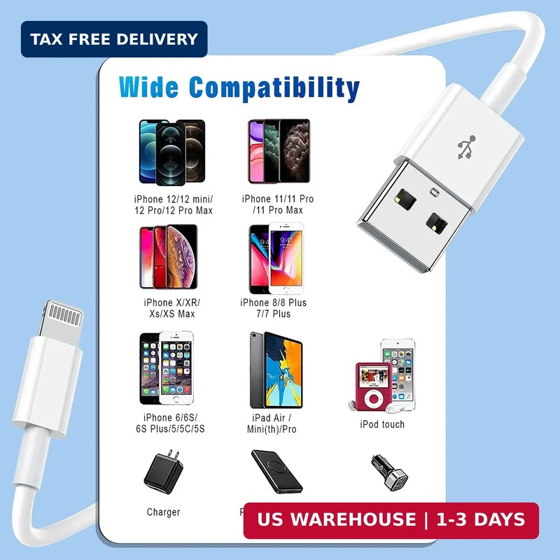 iPhone Charger Fast Charging[Apple MFi Certified] 5pack 3/3/6/6/10FT Long Lightn gallery